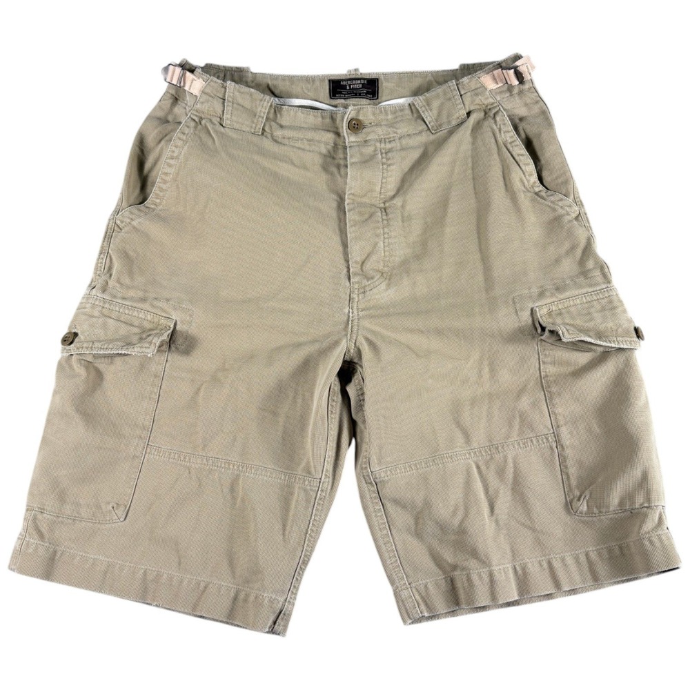 Vintage Abercrombie & Fitch Cargo Shorts Mens 33 Khaki Good Y2K Workwear Relaxed